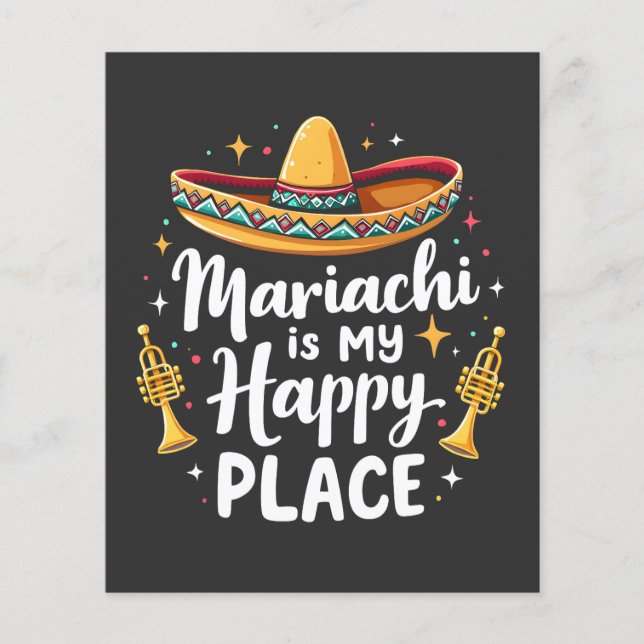 Mariachi is my Happy Place Mexico Music Saxophone Flyer (Front)