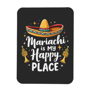 Mariachi is my Happy Place Mexico Music Saxophone Magnet