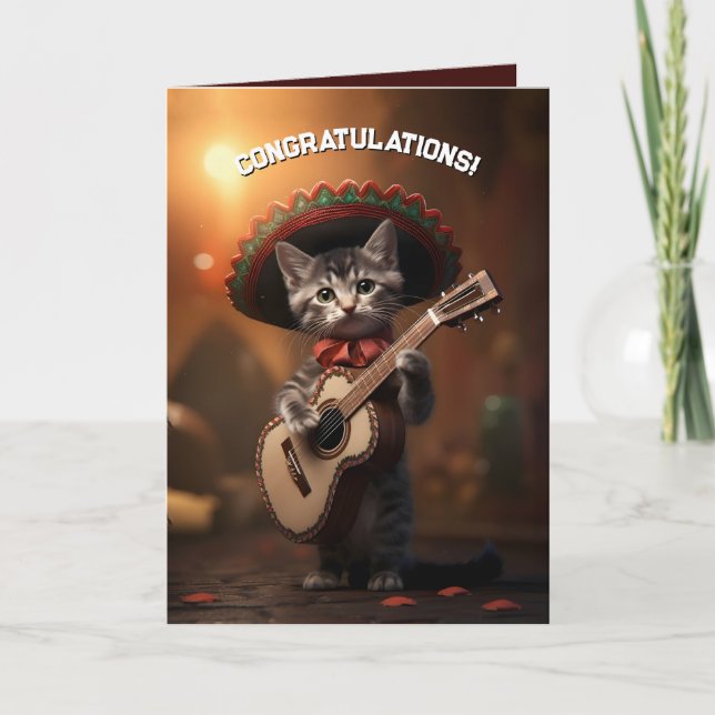 Mariachi Kitten Thank You Card (Front)
