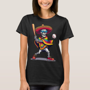 Mariachi Skeleton Baseball Cinco De Mayo Mexican S T-Shirt