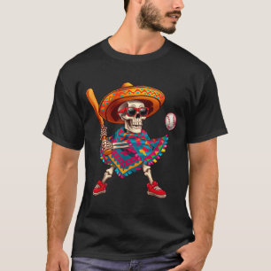 Mariachi skeleton baseball cinco de mayo mexican T-Shirt