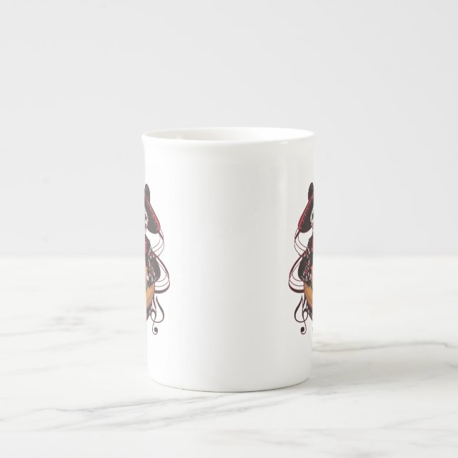 Mariachi Skeleton Groove Bone China Mug (Front)