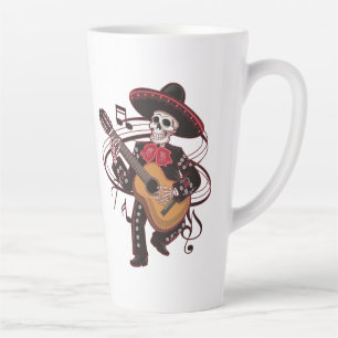 Mariachi Skeleton Groove Latte Mug