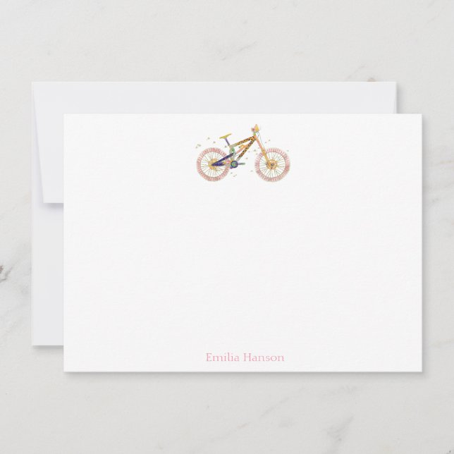 Mariah Bike Personalised Note Card (Front)