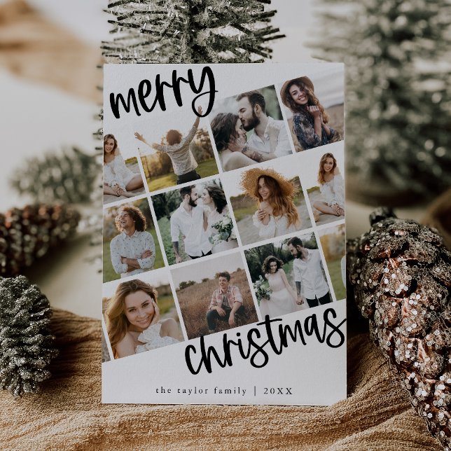 MARIAH Black Fun Family Multi Photo Christmas Holiday Card (MARIAH Black Fun Family Multi Photo Christmas Holiday Card)