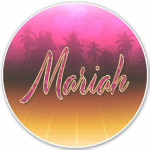 Mariah First Name Golden pink Sticker