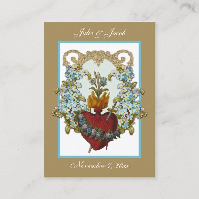 Marian Catholic Wedding Favour Holy Card (Front)