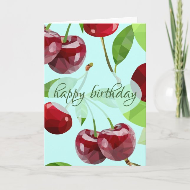 Marian Cherry Birthday Card (Front)