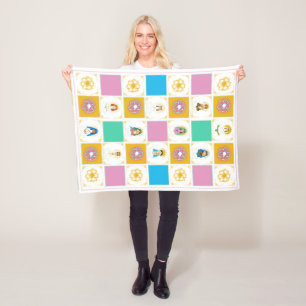 Marian Cute Saint Quilt Square Fleece Blanket