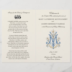 Marian Monogram Latin Mass Wedding Program