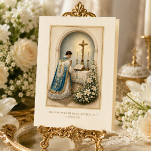 Marian Priest Ordination Anniversary Catholic Card