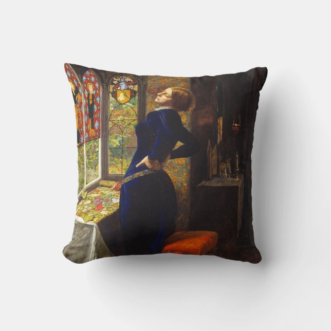 Mariana, c. 1851 by Sir John Everett Millais Cushion (Front)