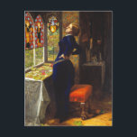 Mariana, c. 1851 by Sir John Everett Millais Postcard<br><div class="desc">Mariana,  c. 1851 by Sir John Everett Millais. The painting depicts the solitary Mariana,  a character from William Shakespeare's 'Measure for Measure' and later retold in Tennyson's 1830 poem 'Mariana'.</div>