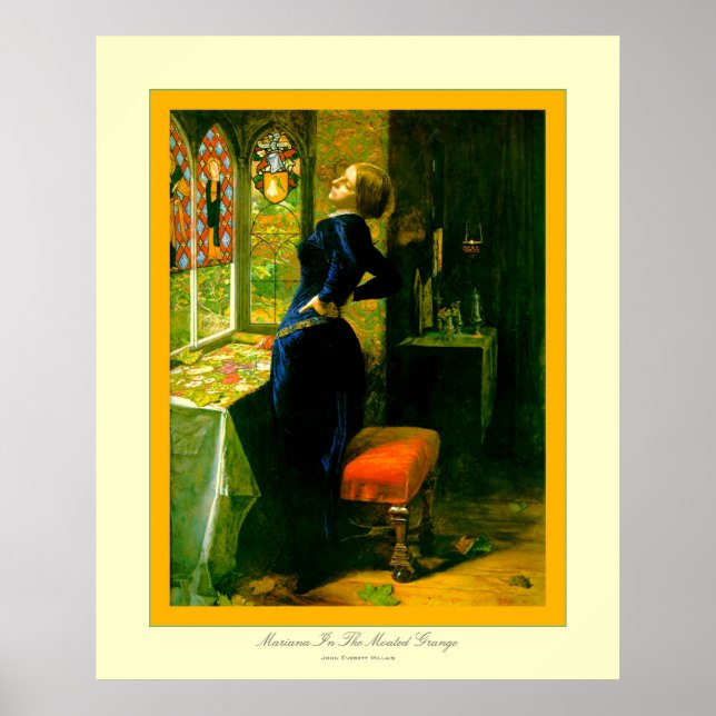 Mariana In The Moated Grange~John Everett Millais Poster (Front)