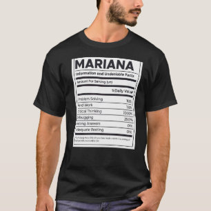 Mariana Nutrition Information Problem Solving Hard T-Shirt