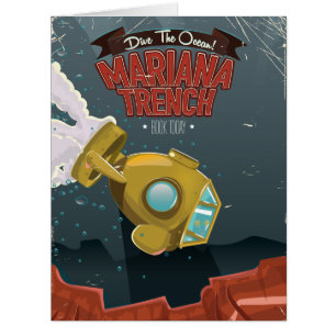 Marianas Trench vintage cartoon travel poster.