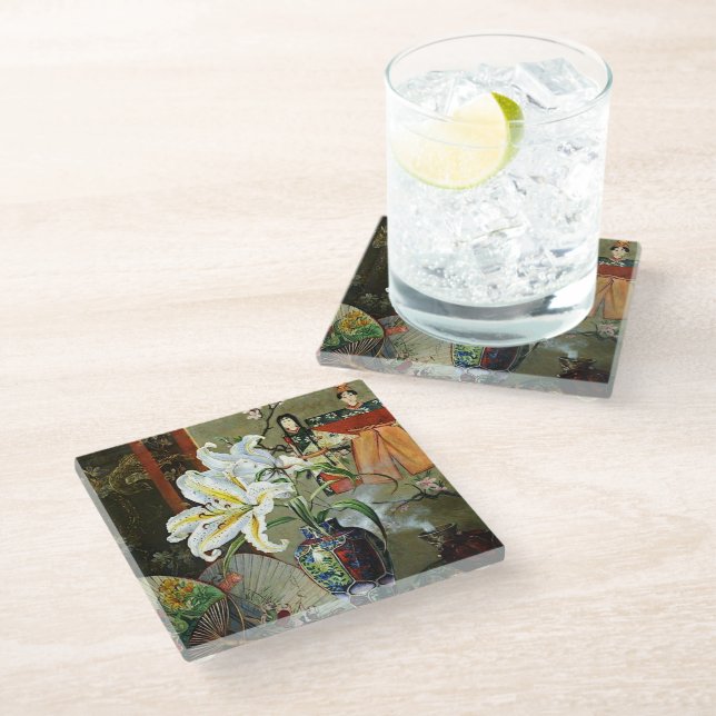 Marianne North - Japan Glass Coaster (Angled)