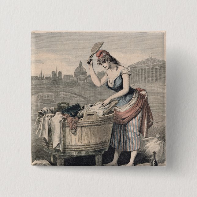 Marianne the Queen of the Washerwomen 15 Cm Square Badge (Front)