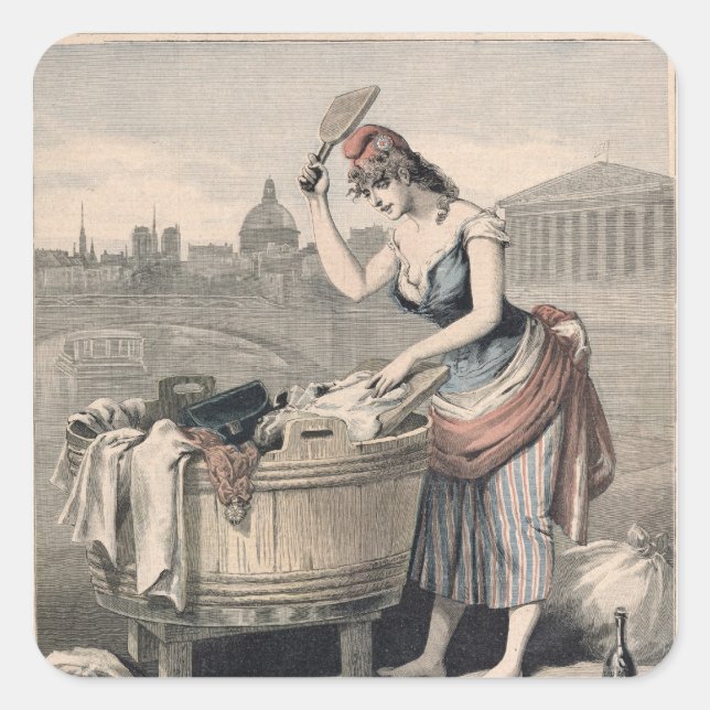 Marianne the Queen of the Washerwomen Square Sticker (Front)