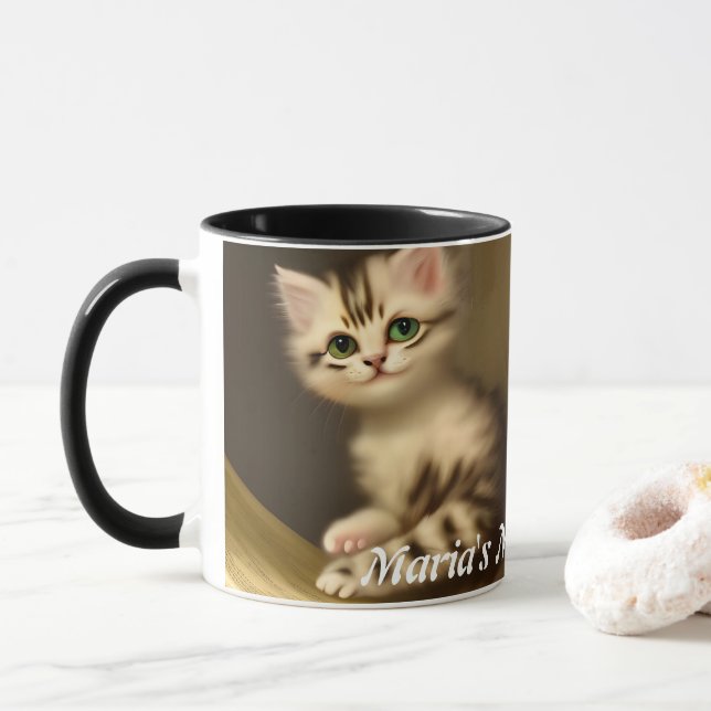 Maria's Morning Coffee Personalised Customisable Mug (With Donut)