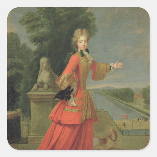 Marie-Adelaide de Savoie  in Hunting Dress Square Sticker (Front)