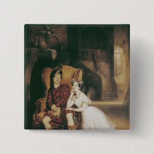Marie and Paul Taglioni the ballet 'La Sylphide' 15 Cm Square Badge