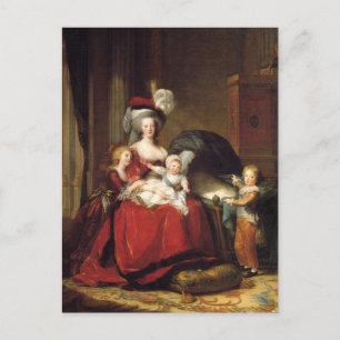 Marie Antoinette and Her Children by Le Brun Postc Postcard