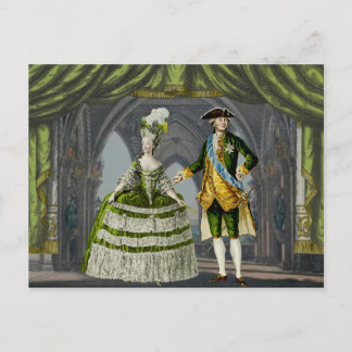Marie-Antoinette and Louis XVI - Green Postcard