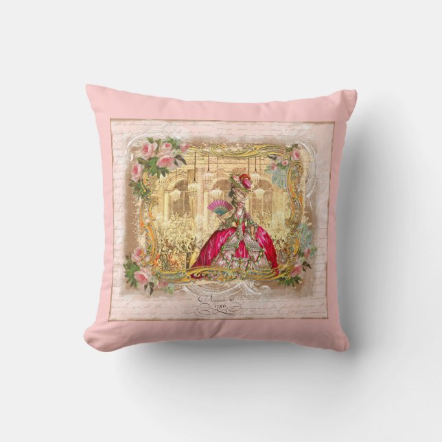 Marie Antoinette at Versailles in Pink Cushion (Front)