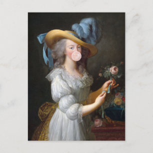 Marie Antoinette Blowing Bubble gum Postcard