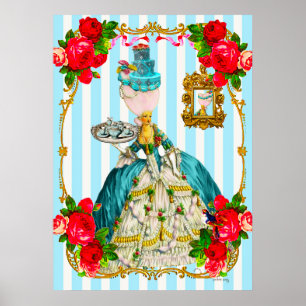 Marie Antoinette Blue Cakes and Tea Giant Poster