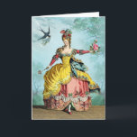 Marie Antoinette Card<br><div class="desc">Marie Antoinette  dances with a rose. A delightful Rococo fashion plate makes for a lovely card for that special person.</div>