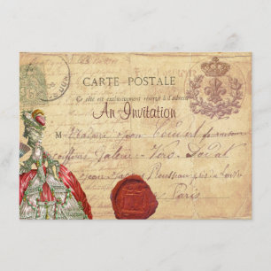 Marie Antoinette Carte Postale Parisian Invitation