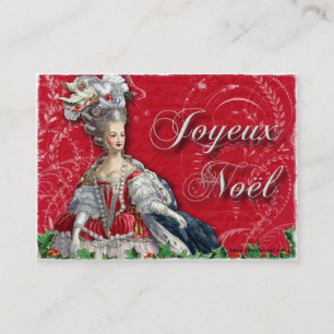 Marie Antoinette Christmas Noel Business Cards