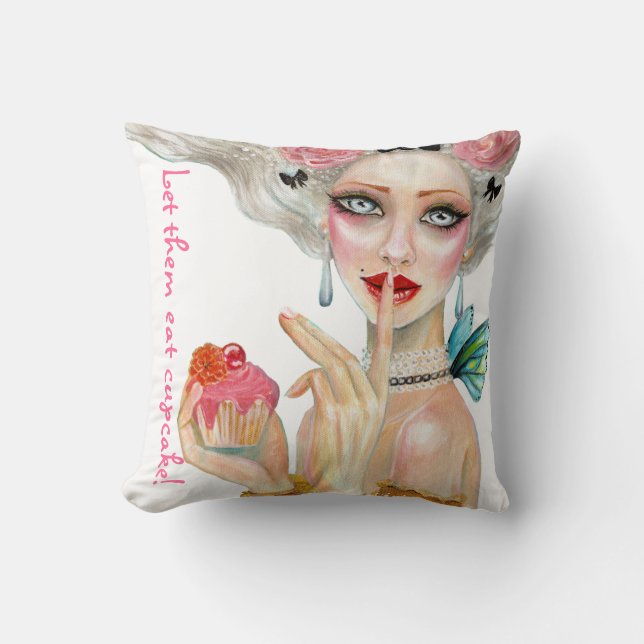 Marie Antoinette Cupcake Queen Pillow (Front)