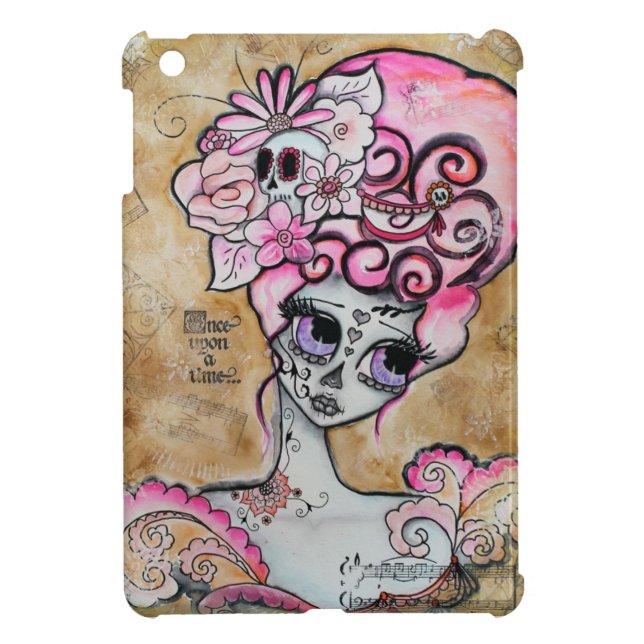 Marie Antoinette Dia de los Muertos Mini Ipad Case (Back)
