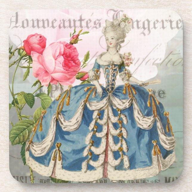 Marie Antoinette French Accent Coasters (Front)