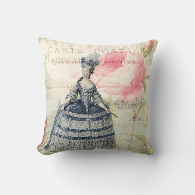 Marie Antoinette French Accent Throw Pillow (Front)
