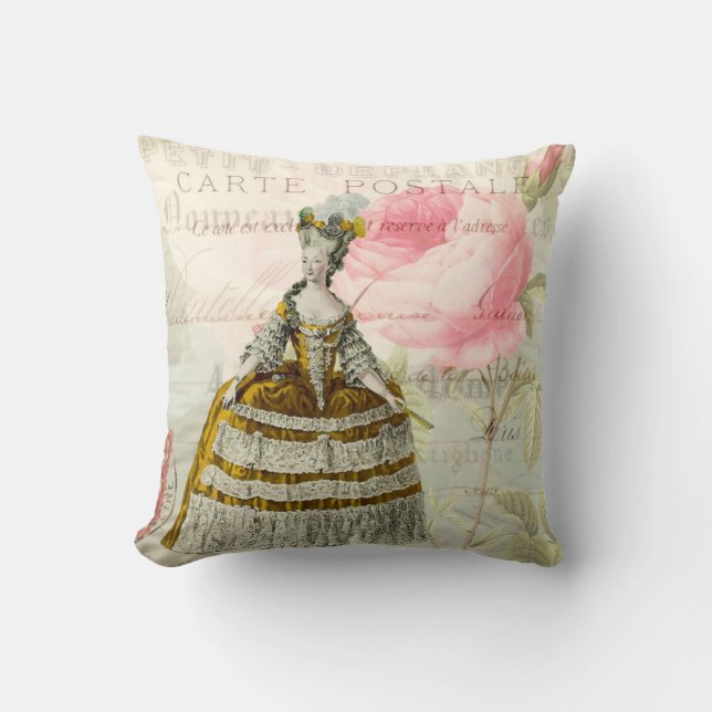 Marie Antoinette French Accent Throw Pillow (Front)