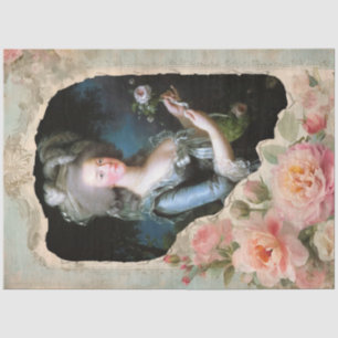 Marie Antoinette French Floral Ephemera Decoupage Tissue Paper