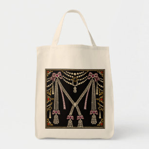 Marie Antoinette French Inspired Design Bejewelled Tote Bag