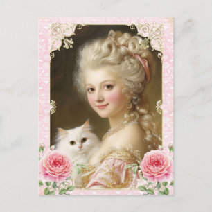 Marie Antoinette,French,Paris,cat,portrait Postcar Postcard