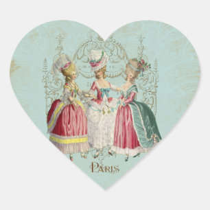 Marie Antoinette French Paris Ladies Heart Sticker