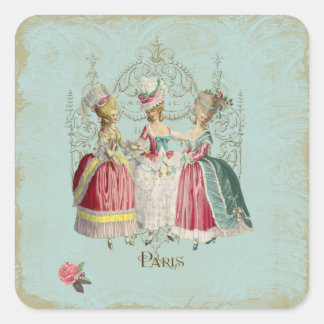 Marie Antoinette French Paris Ladies Square Sticker