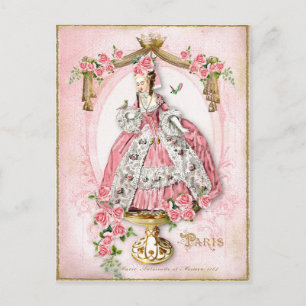 Marie Antoinette,French,Paris,pink,rose,doll Postcard