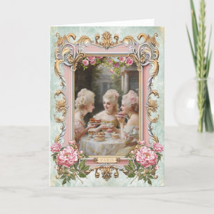 Marie Antoinette,French,Paris,tea,cake,rose 招待状 Thank You Card