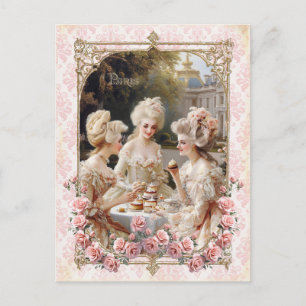 Marie Antoinette,French,Paris,tea,cake,roses ポストカー Postcard