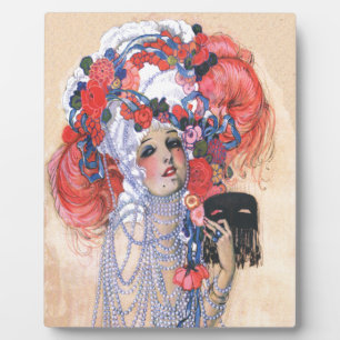 Marie Antoinette Girl Costume Beads Feathers Deco Plaque