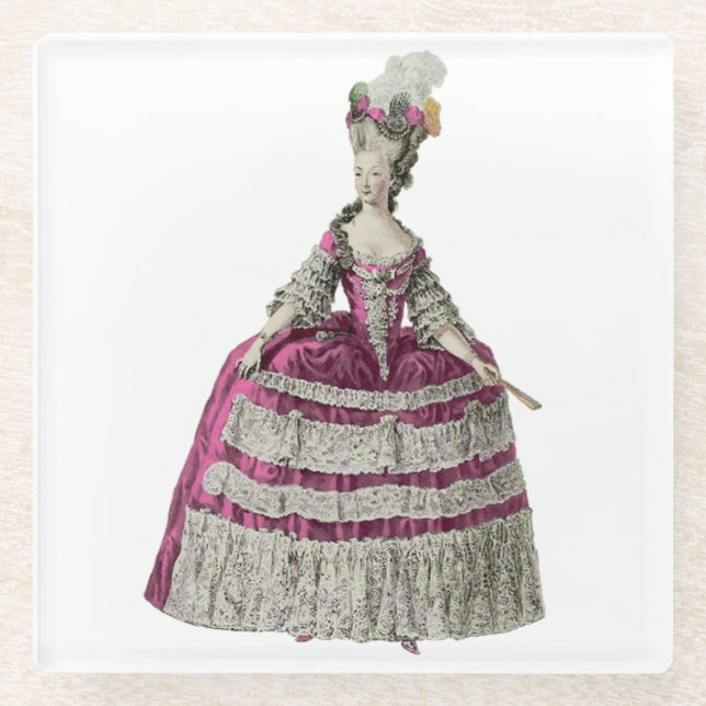 Marie Antoinette Glass Coaster (Front)