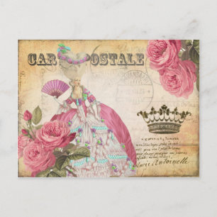 Marie Antoinette Gold Crown Rose Post Card